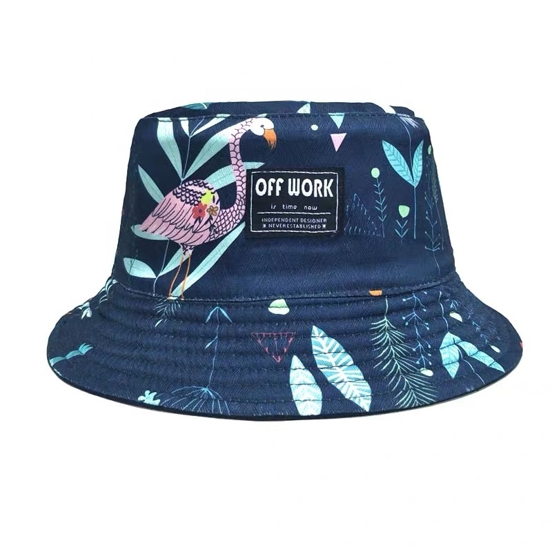 custom fashion sublimation printed reversible bucket hat