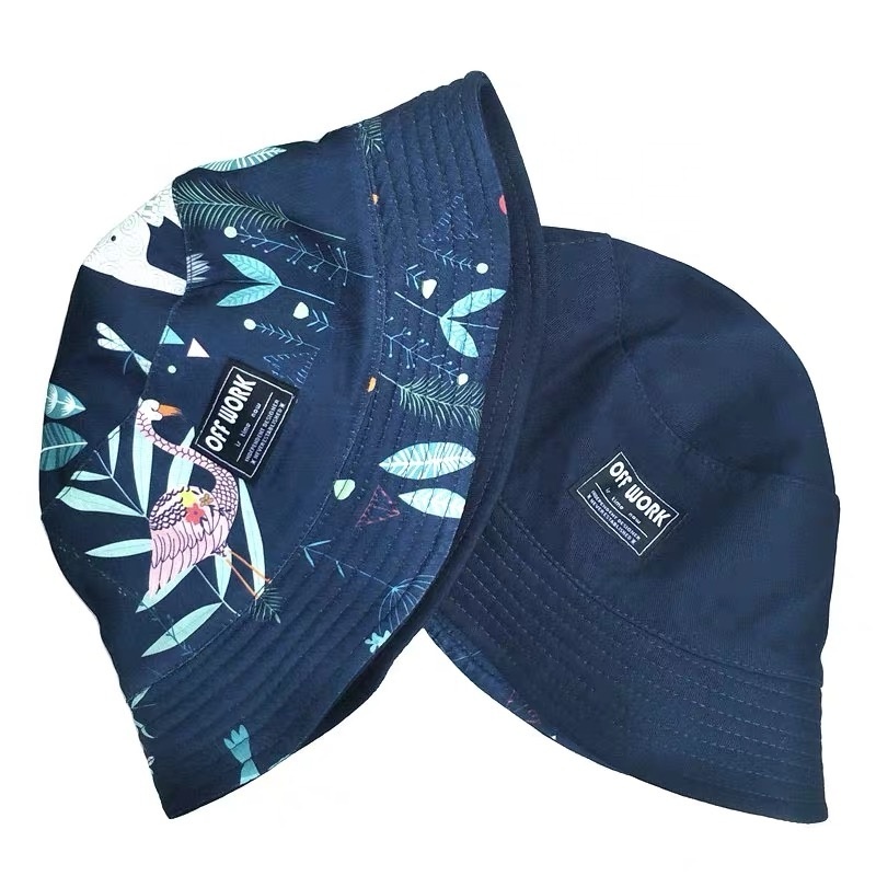 custom fashion sublimation printed reversible bucket hat