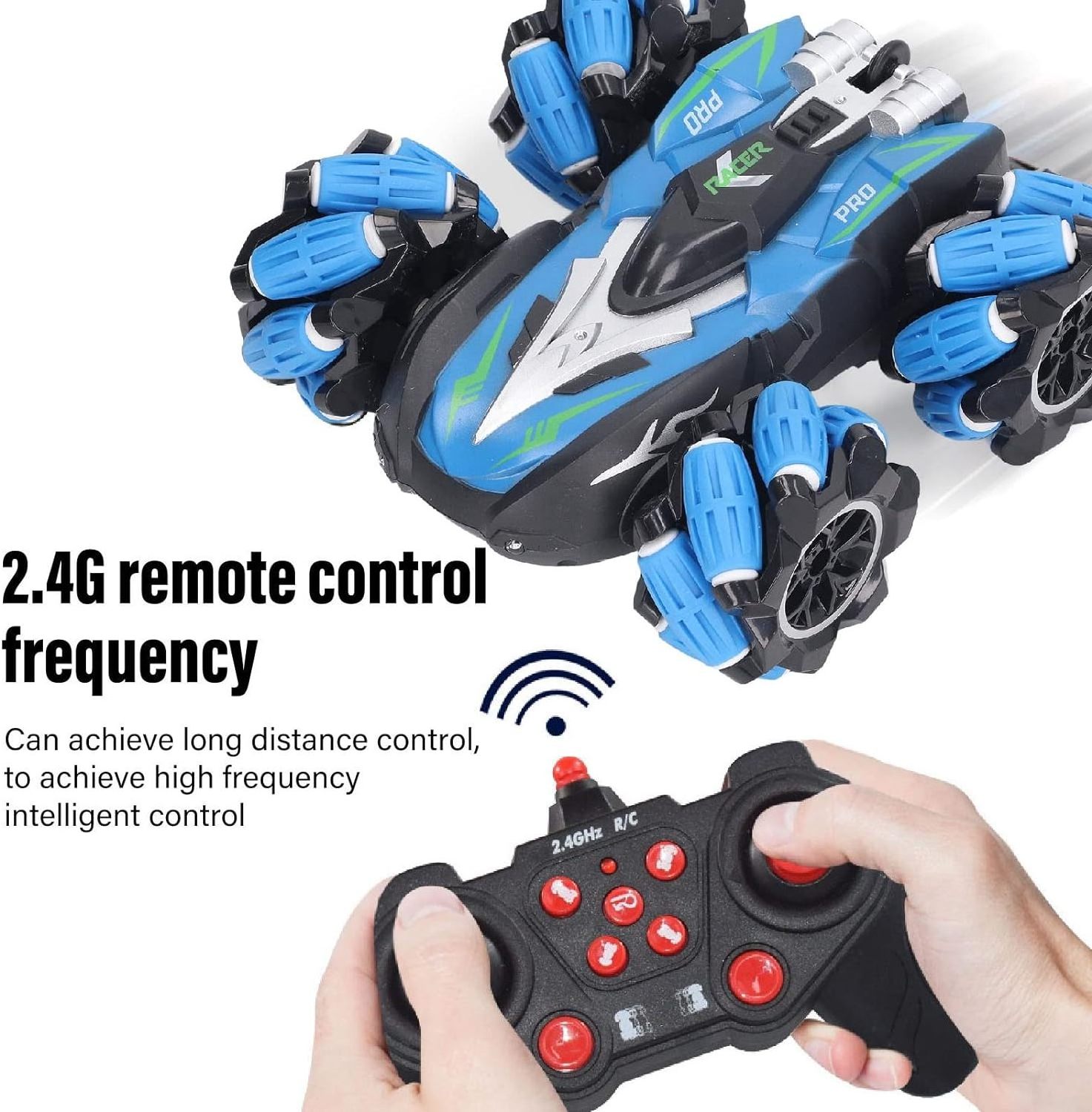 RC Stunt Drift Car, High Speed 360 Degree Rotation Rechargeable Transverse Tires 2.4G Remote Control Car Cool