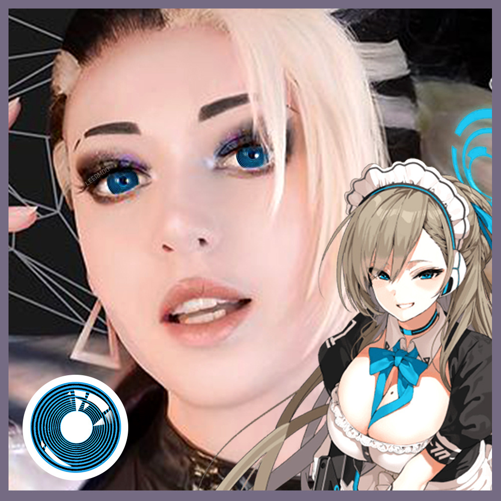 Leermoo Anime Myopia Contact Lenses -1.00 to -8.00 Crazy Cosplay Halloween Yearly Use Colored Contact Lenses Wholesale contacts