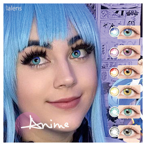 Lalens Prescription 14.5MM Color Contact Lenses Half Yearly Wholesale Crazy Halloween Anime Contact Cosplay Lens With Power