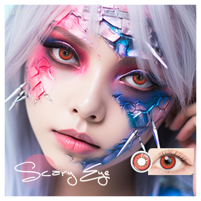 Leermoo FRUITAGE Red Colored Contacts Green Eyes Contact Lens Prescription Color Contact Lenses