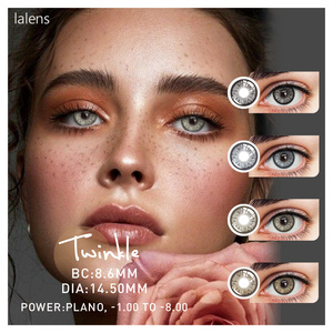 Lalens 14.5MM Half Yearly Twinkle Blue Contact Lens Color With Prescription Best Hazel Cosmetic Eye Contact Lenses Wholesale