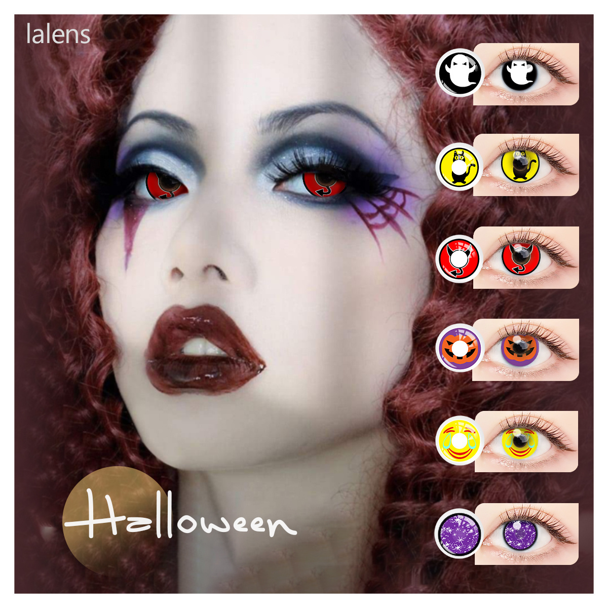 Lalens Halloween Play tricks Cosplay Eye Colored Contact Lenses Wholesale Myopia Soft Contact Lenses Realcon Manufacturer