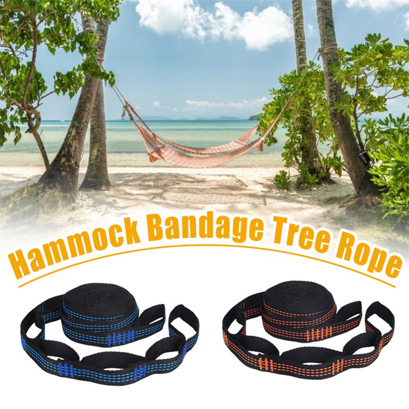 Hammock Straps Reinforced Polyester  5 Ring High Load Bearing Barbed Black Outdoor  swing