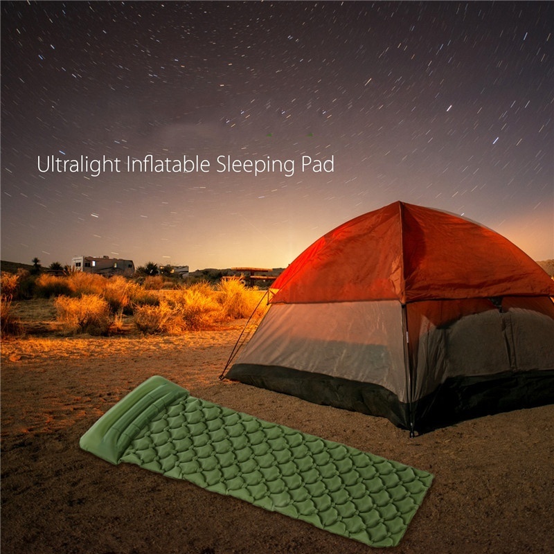 Camping Mat Inflatable Sleeping Pad Moistureproof Air Mattress Cushion Sofa Bed Outdoor Beach Mattress with Pillow