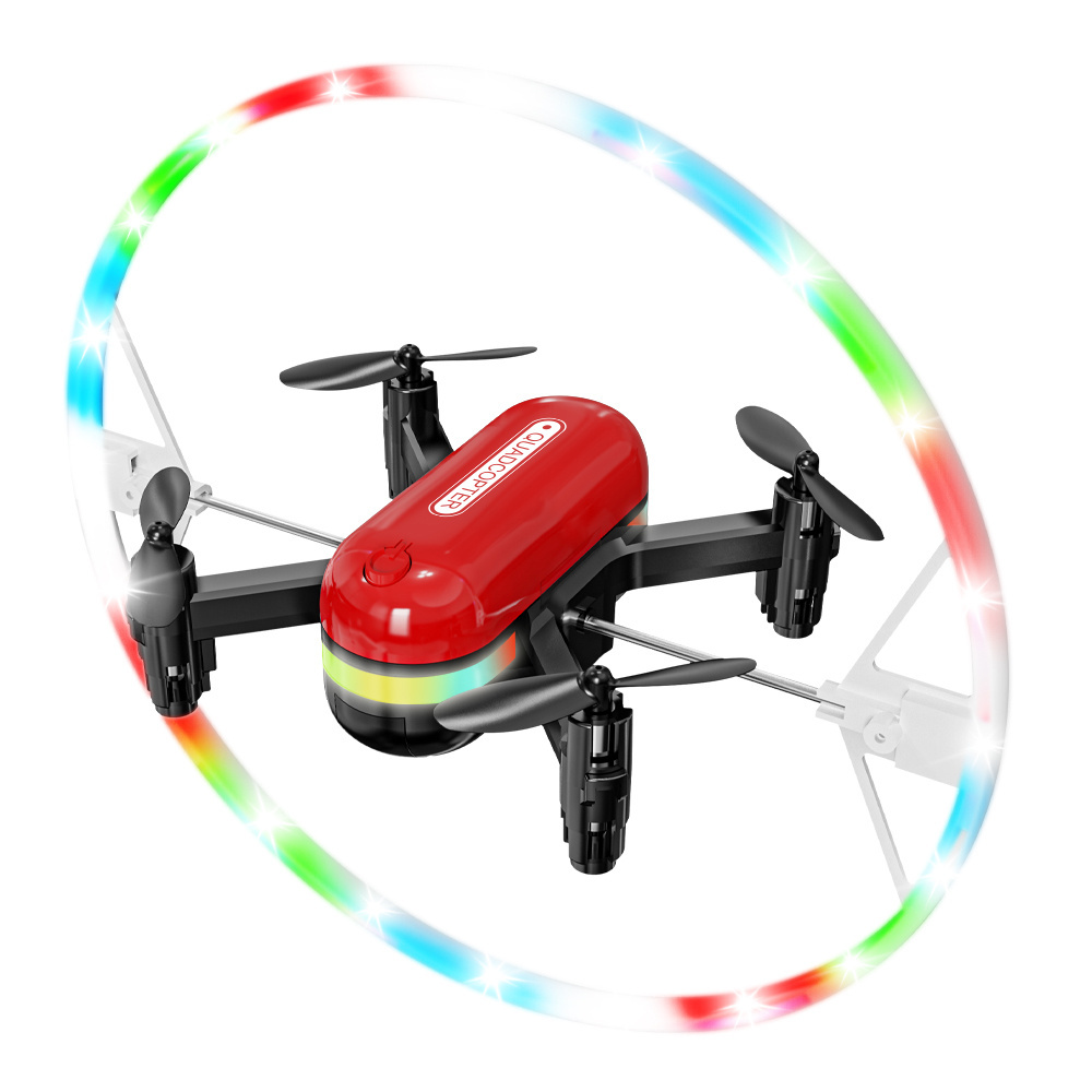 Leesafe Colorful LED Flight 10 Mins Battery Life 360 Degree Rotation Remote Control AE18 Mini Drone One Key Takeoff Foldable Toy