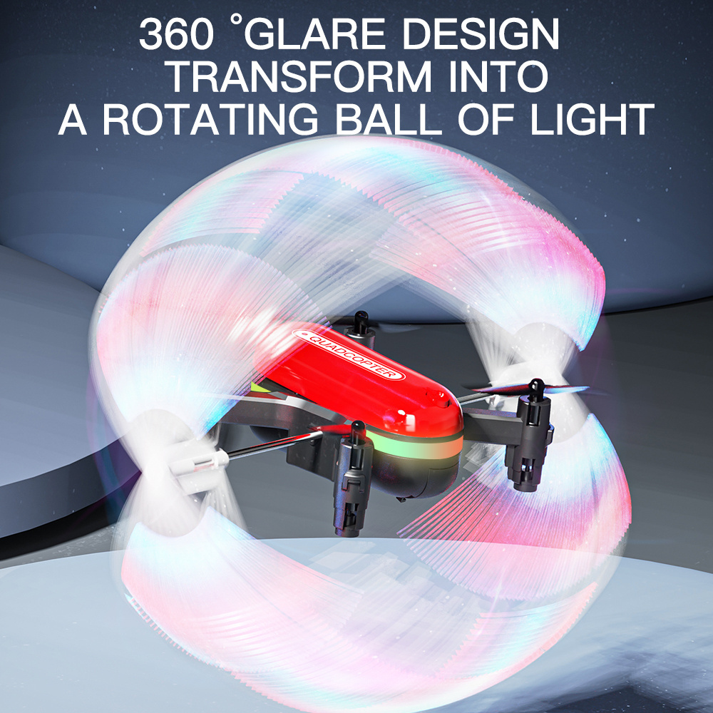 Leesafe Colorful LED Flight 10 Mins Battery Life 360 Degree Rotation Remote Control AE18 Mini Drone One Key Takeoff Foldable Toy