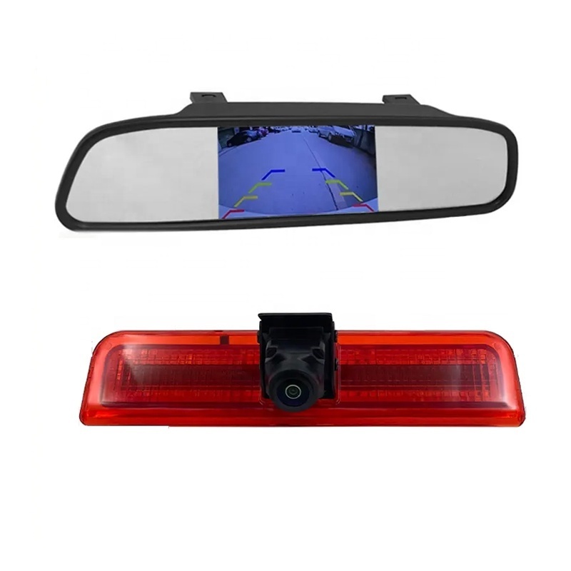 HD Fish-Eye Lens Waterproof Night Vision Parking Reverse Camera Caddy High Level Brake Light Rear View Camera with 4.3