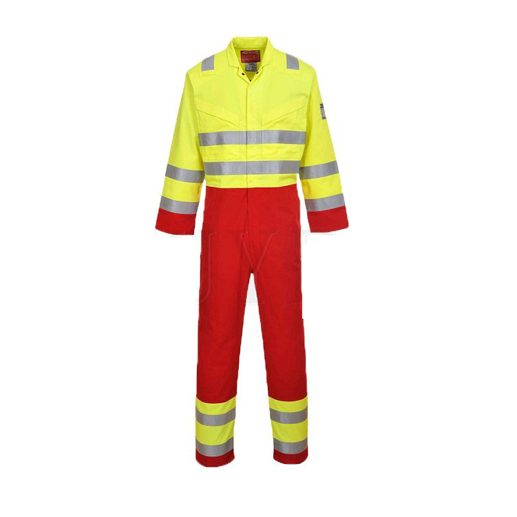 European HI Vis Fire Retardant Industrial Reflective Mechanics FR Welding Electrician Fire Proof Safety Coverall