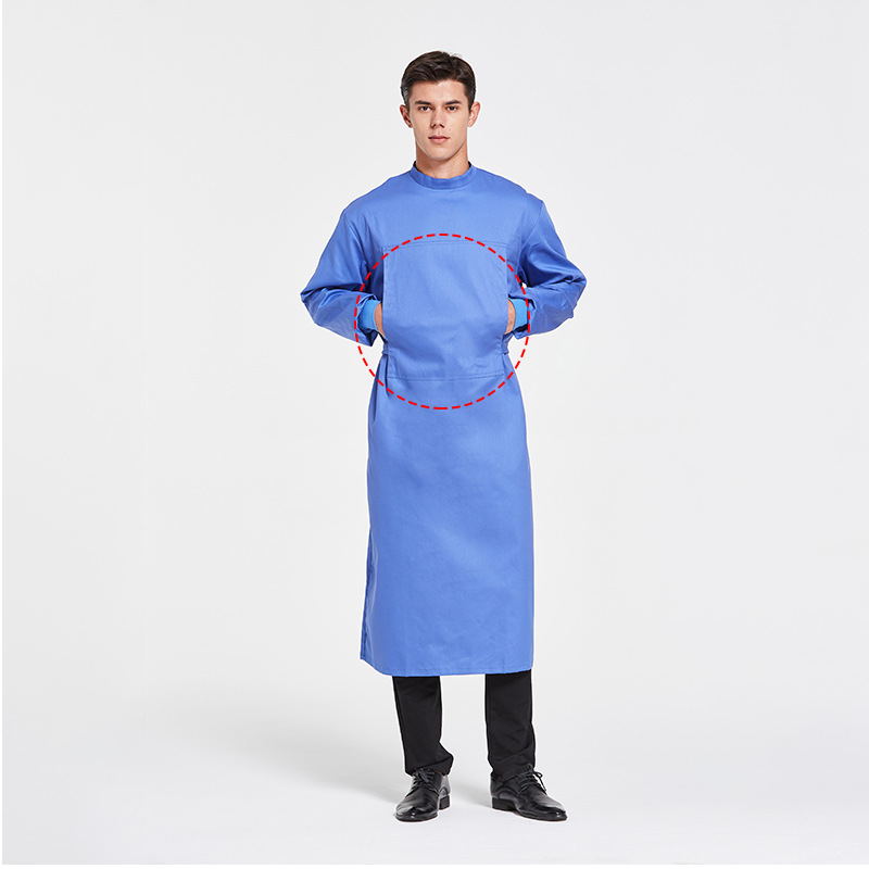 OEM Unisex factory wholesale 100% cotton /waterproof reusable reinforced medical surgical gown for hospital