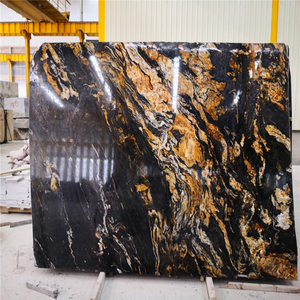 Cosmic black titanium black gold natural granite polished slabs tiles for floor and wall paving