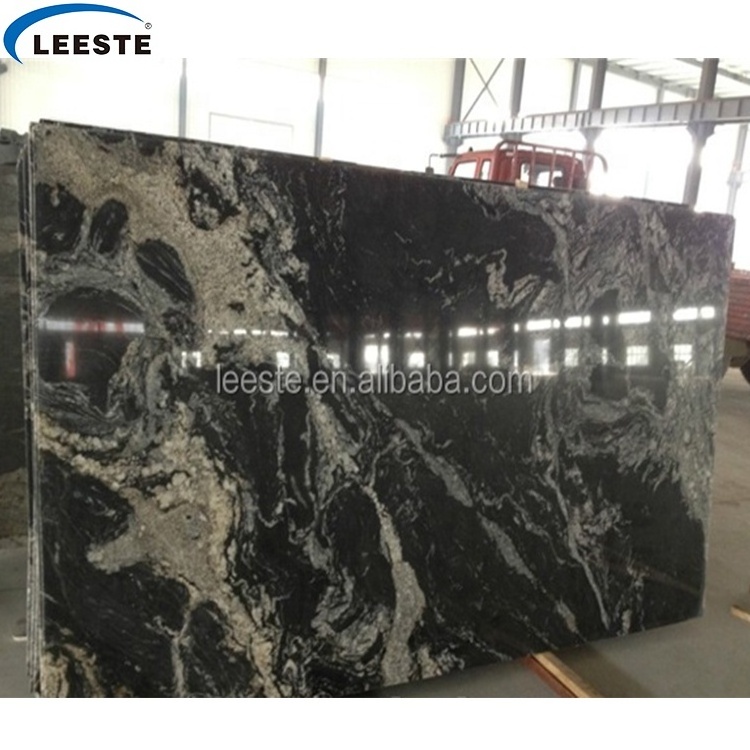 Cheap Price Polished Nero Fantasy Black Granite Slabs With White Vein tiles