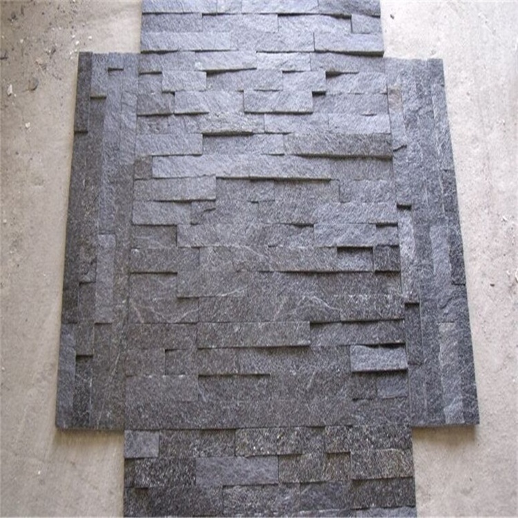 Hot selling Wall Clading decorative Black Quartzite Stackstone Ledgestone Cultural stone for sale