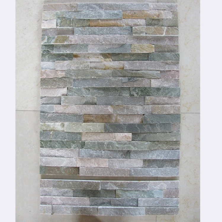 White/blue /rusty yellow quartz slate cultural stone for exterior wall cladding veneer