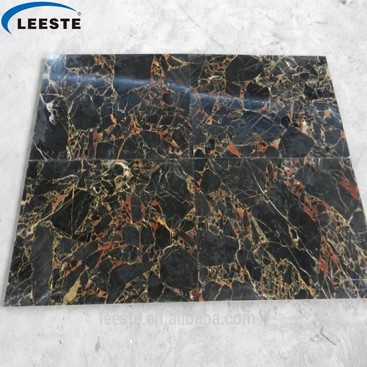 Natural Stone Building Material Golden Athens Black Nero Portoro Marbles Black Marble Floor Slabs wall tiles