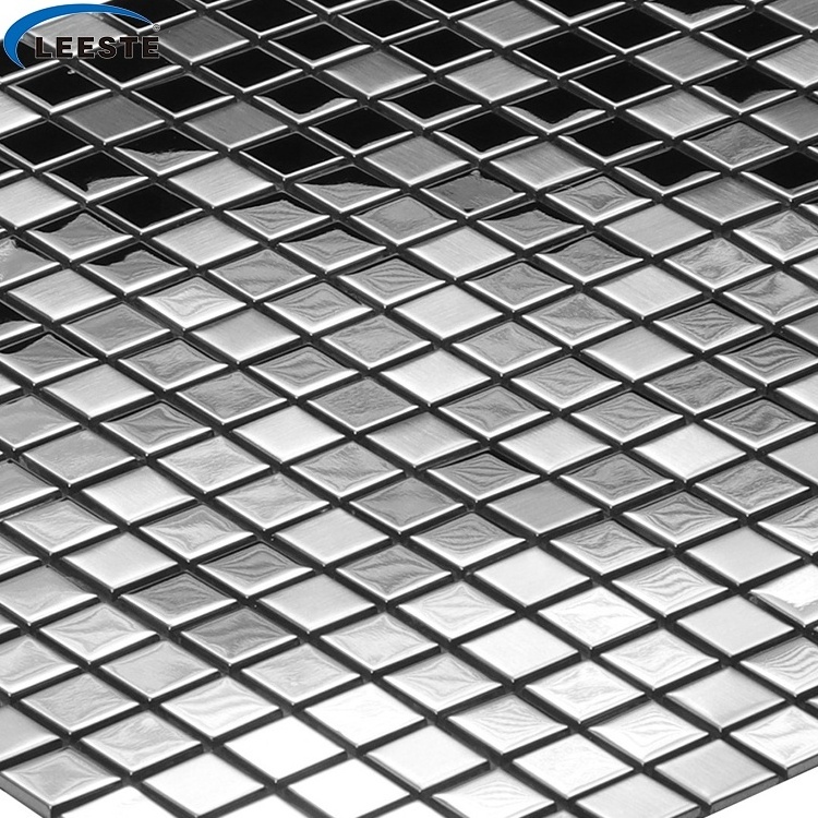 Hot sale polished square silver metal mosaic for kitchen backsplash