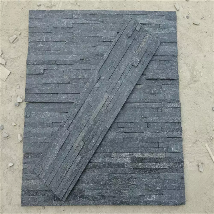 Hot selling Wall Clading decorative Black Quartzite Stackstone Ledgestone Cultural stone for sale