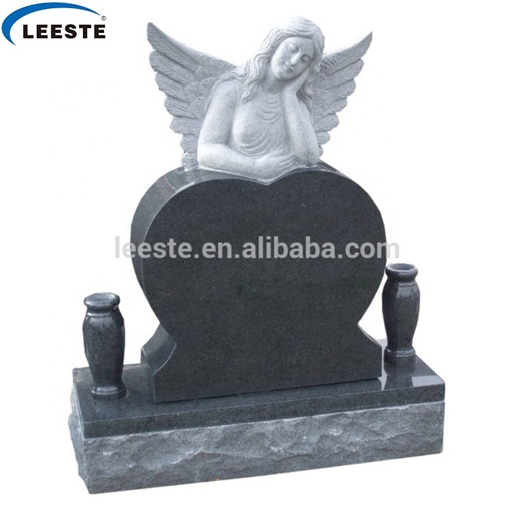 Cheap Price White Headstone Black Marble Monument Tombstone For Memorial