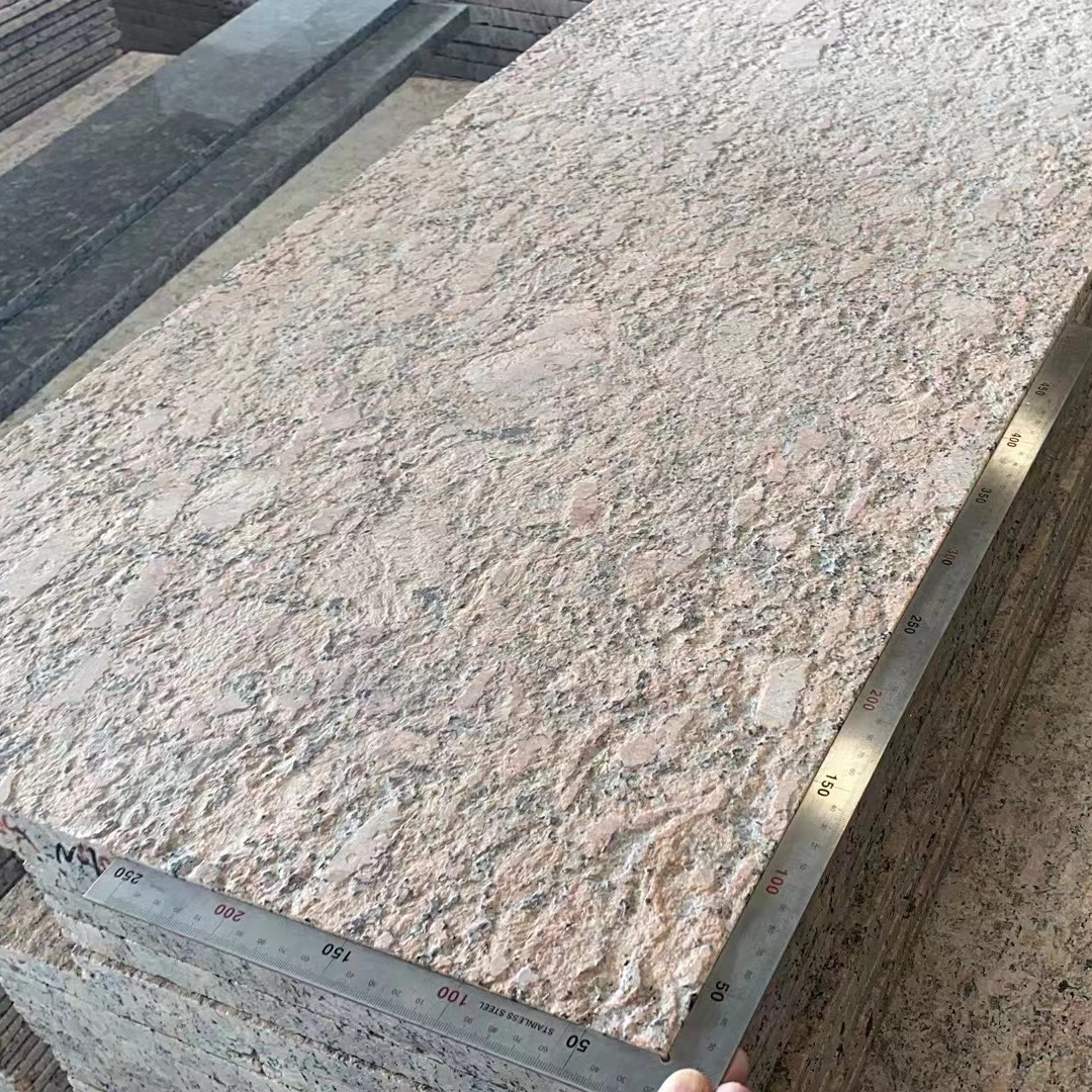 Brazil Natural Granite Stone Giallo Venzino Fiorito Slabs Tiles Rough Surface for Outdoor Paving Dry-hang Projects