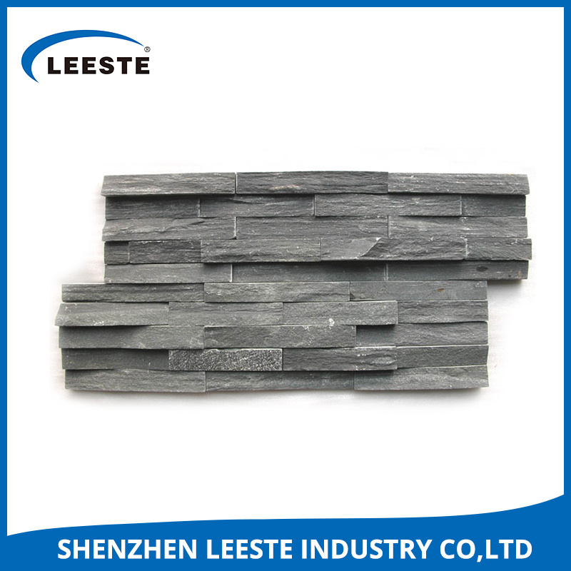 High Quality Natural Black Cubes Slate Tile cultured stone For Garden Floor