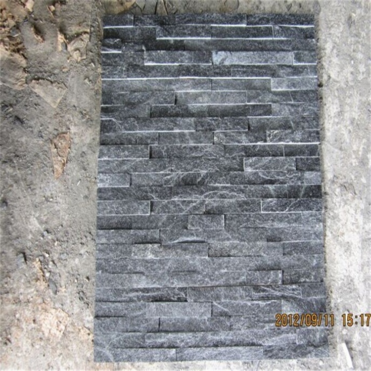 Hot selling Wall Clading decorative Black Quartzite Stackstone Ledgestone Cultural stone for sale