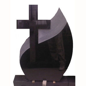 Shanxi black Tombstone Cheap Cross Headstone grave Granite Monument