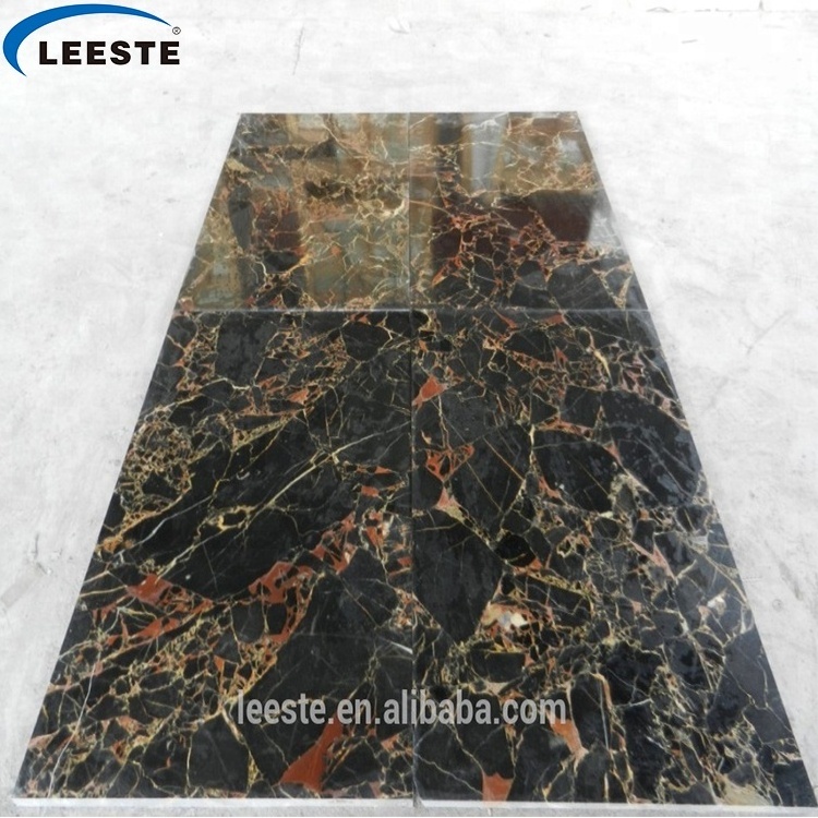 Natural Stone Building Material Golden Athens Black Nero Portoro Marbles Black Marble Floor Slabs wall tiles