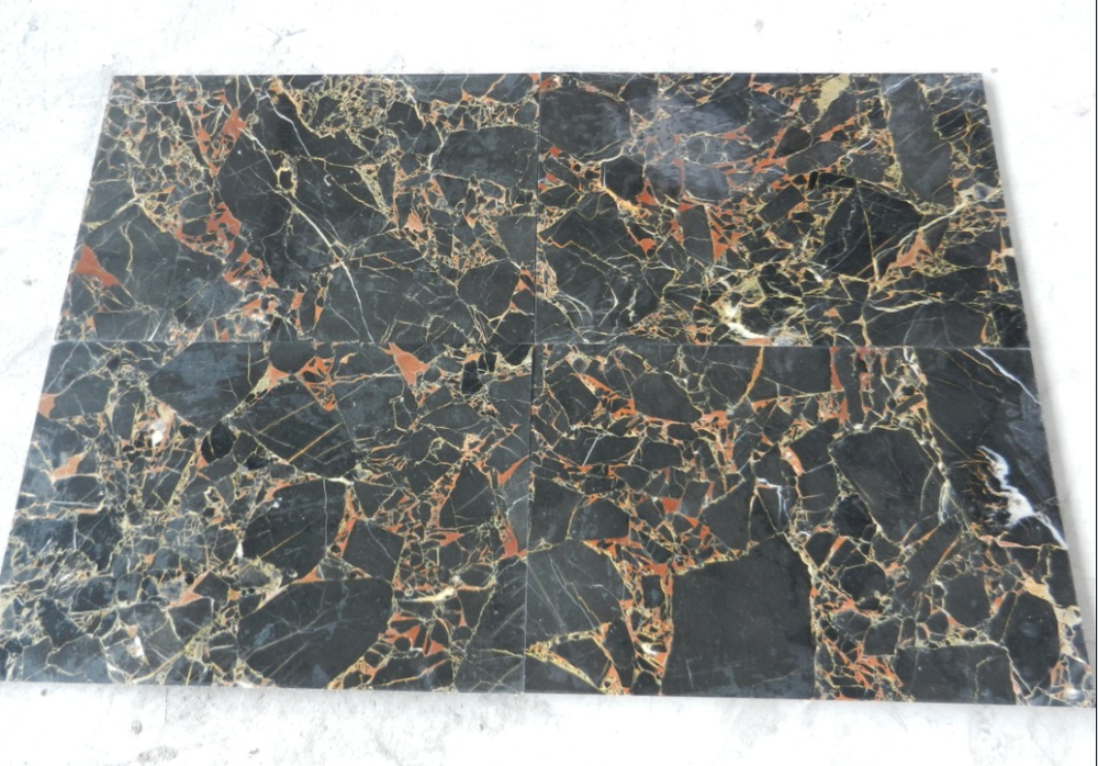 Natural Stone Building Material Golden Athens Black Nero Portoro Marbles Black Marble Floor Slabs wall tiles