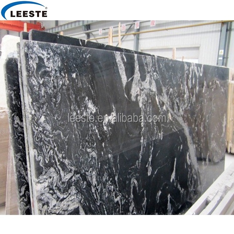 Cheap Price Polished Nero Fantasy Black Granite Slabs With White Vein tiles