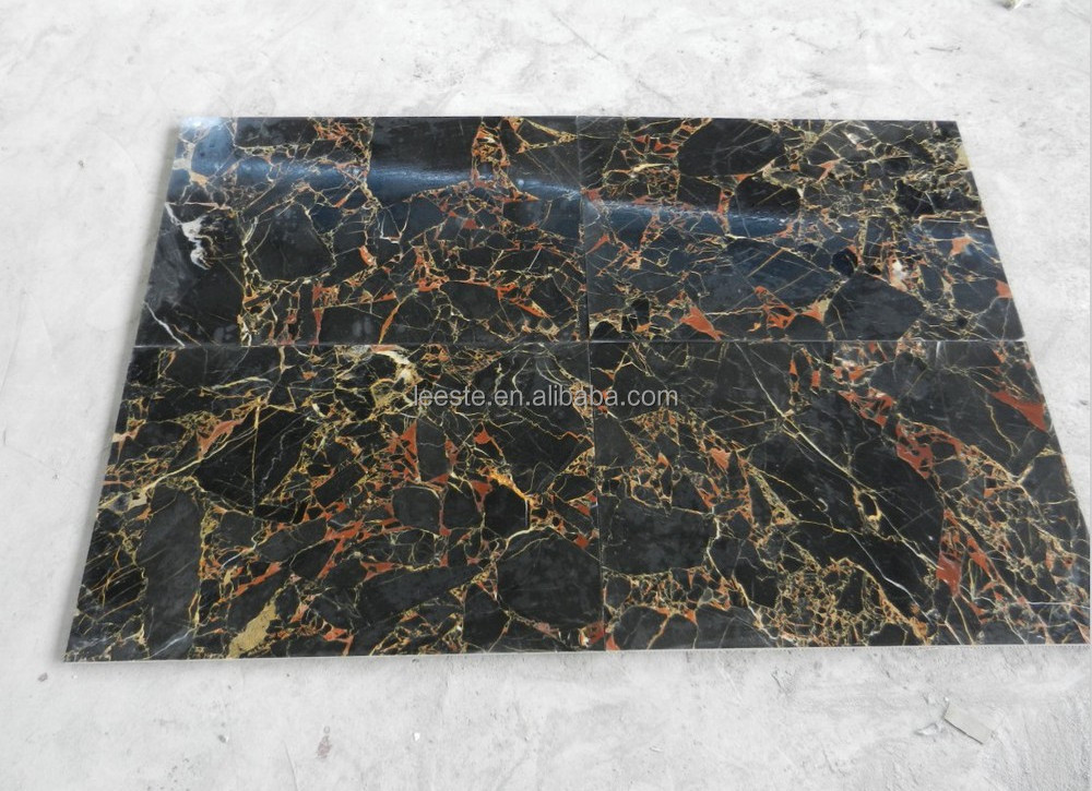 Natural Stone Building Material Golden Athens Black Nero Portoro Marbles Black Marble Floor Slabs wall tiles