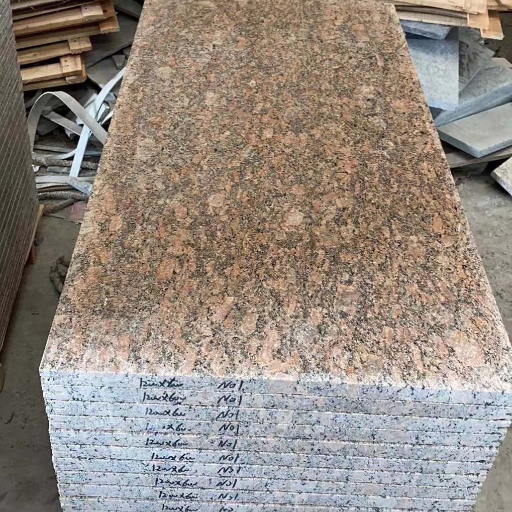 Brazil Natural Granite Stone Giallo Venzino Fiorito Slabs Tiles Rough Surface for Outdoor Paving Dry-hang Projects