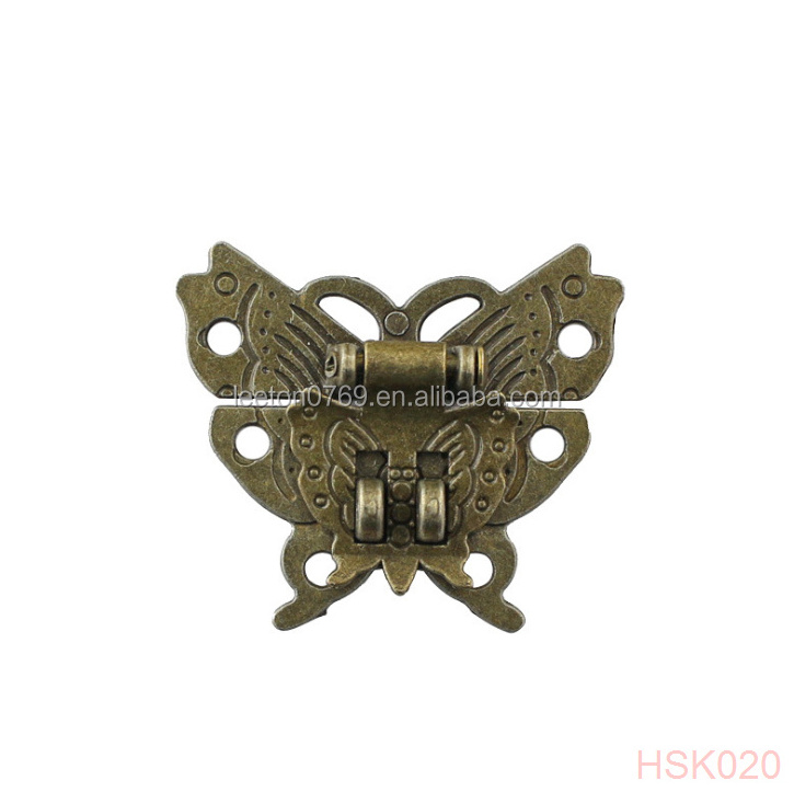 Stock supply butterfly shaped antique jewelry box latch lock