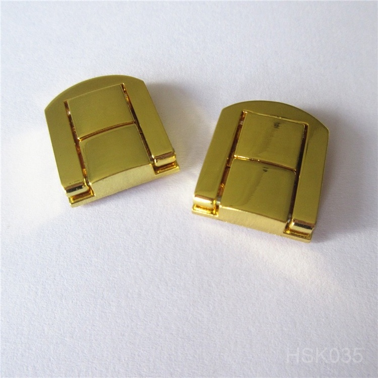 Stock supply 20 x 25mm zinc alloy shiny gold metal box lock for Wine boxes