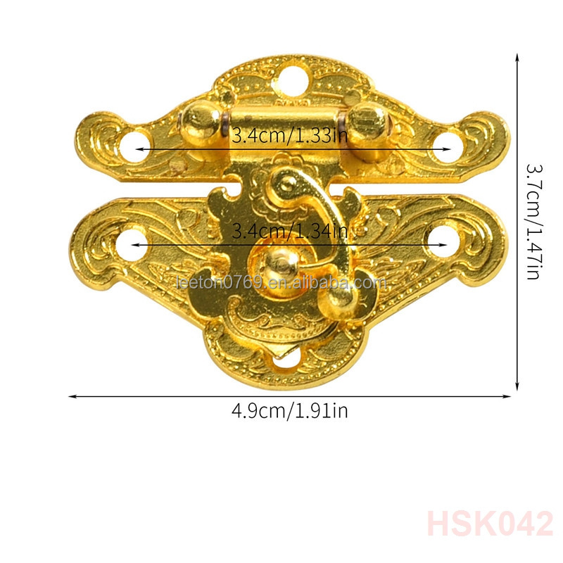 Stock supply 49 x 37mm antique brass jewelry box lock wooden box lock