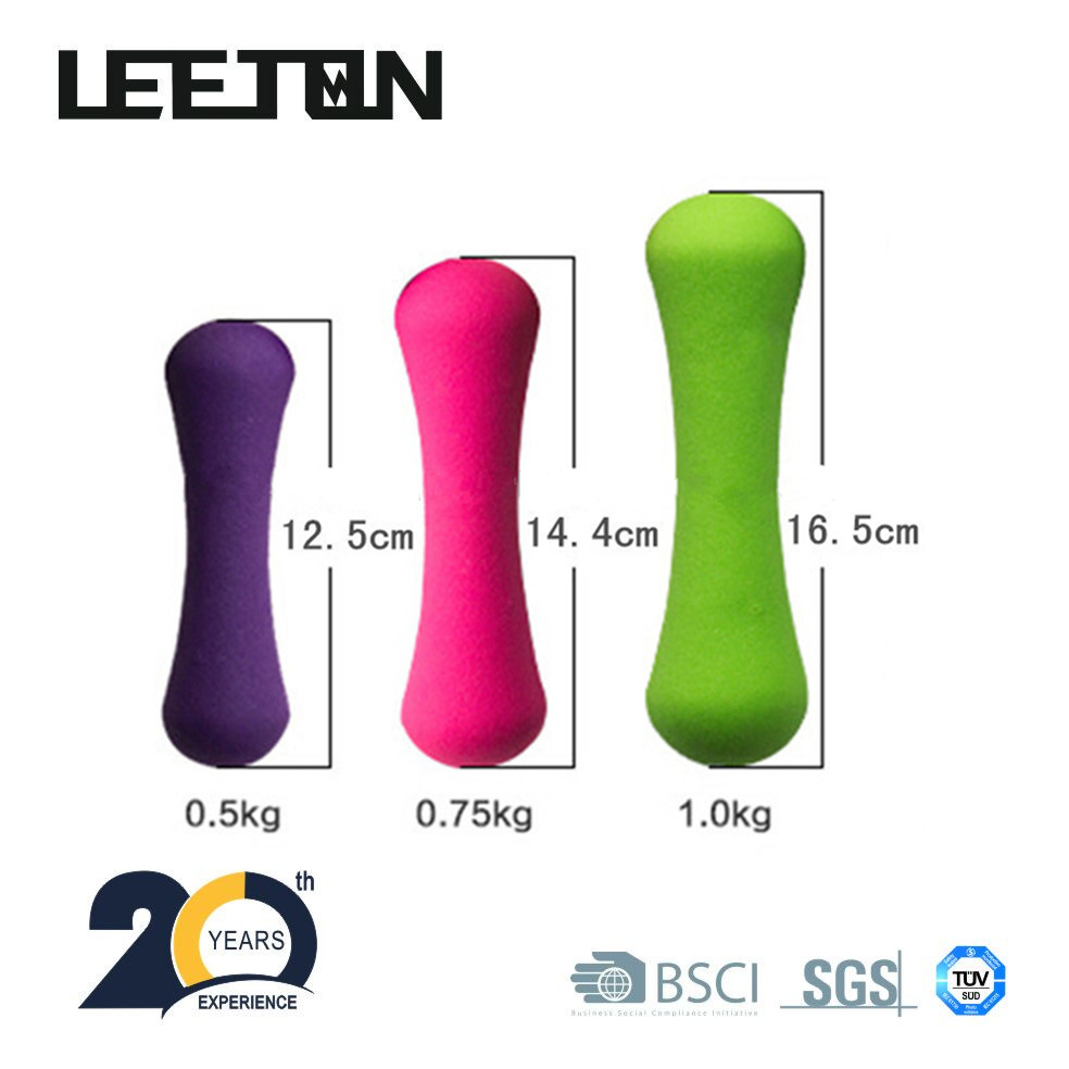 fitness Colorful bone shape women Vinyl plastic coated dumbbell