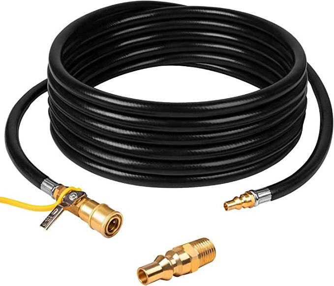 RV Propane Quick Connect Hose, 12 FT Quick Connect Propane Hose for RV to Grill with 1/4inch Male Plug