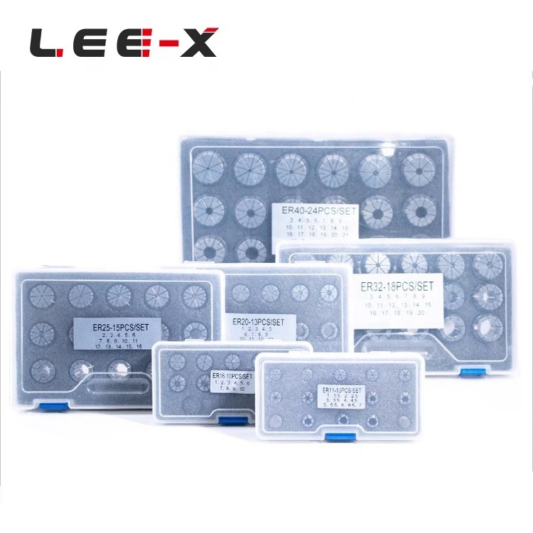 LEE-X ER collet sets 0.005 ER08 ER11 ER16 ER20 ER25 ER32 0.008 spring clamping collet for ER milling and Drilling collets sets