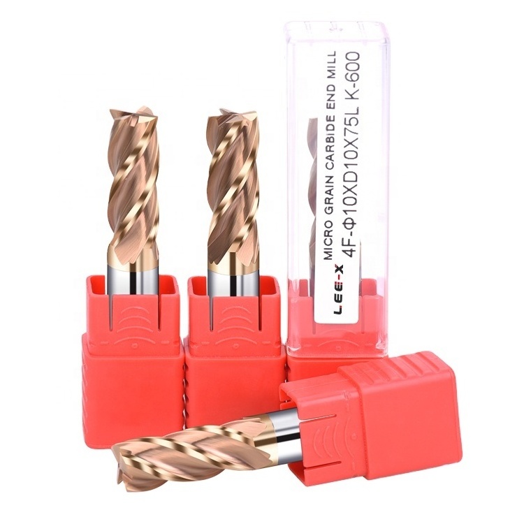 for metal cutting 4 Flutes HRC60 Flat CNC 1mm 2mm 4mm 6mm 8mm 10mm Router Bit 10mm Solid Carbide End Mill Milling Cutter