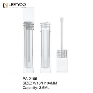 Modern Square Container Transparent Empty Lip Gloss Tube with Self-Branding Luxury Packaging 3.6ml Liquid Lipstick Tube