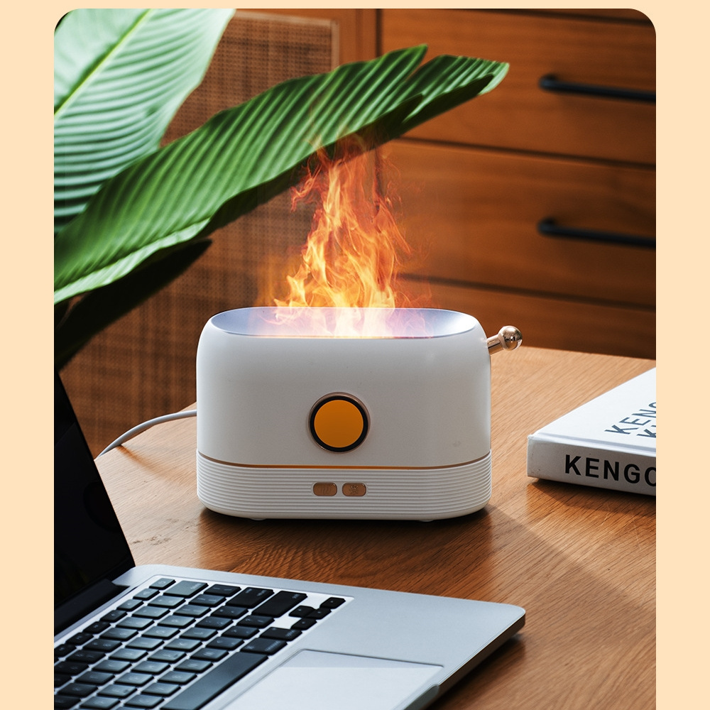 Customized Oem Desktop 200Ml USB Charge Simulation Fire Flame Ultrasonic Humidifier