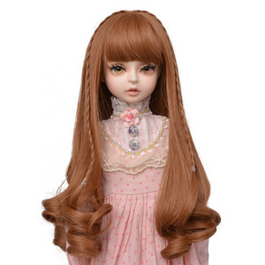 Wholesales BJD Dolls Use Colorful Gradient Blue Long Curly Hair Wigs