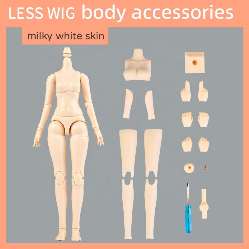 20cm Doll Body PVC Body for  1/6 1/8 BJD Doll Head Movable Spherical Joint Dolls Action Figure Girls Boys Toys With Wigs