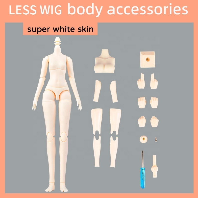 20cm Doll Body PVC Body for  1/6 1/8 BJD Doll Head Movable Spherical Joint Dolls Action Figure Girls Boys Toys With Wigs