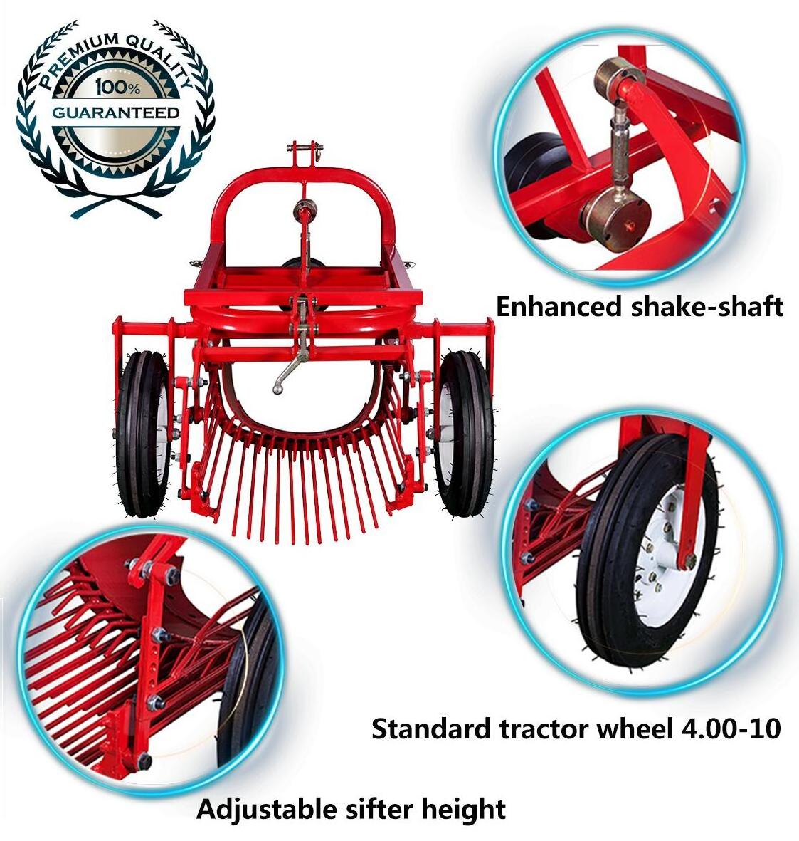 Agricultural mini tractor PTO drive 3-point hitch small potato harvester potato digger