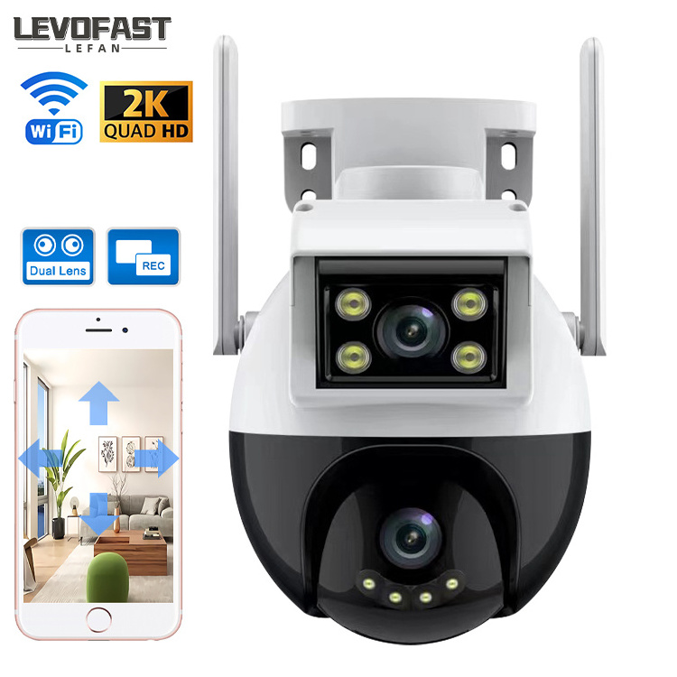 LEVOFAST manufacturer New dual lens v380 pro indoor surveillance security camera wifi Outdoor Waterproof  camera