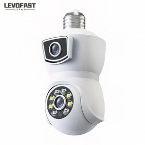 LEVOFAS Outdoor Waterproof Wifi Bulb Camera Dual Lens E9 Liqht Bulb Camera Home 1080P PTZ 2MP CCTV Camera