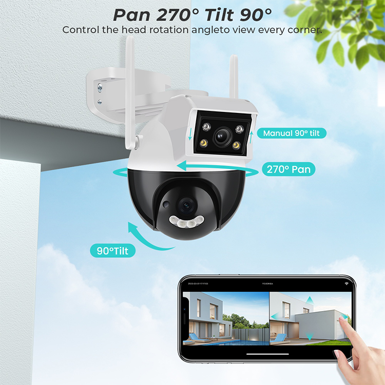 LEVOFAST manufacturer New dual lens v380 pro indoor surveillance security camera wifi Outdoor Waterproof  camera