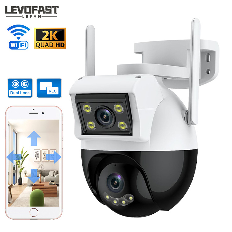 LEVOFAST manufacturer New dual lens v380 pro indoor surveillance security camera wifi Outdoor Waterproof  camera