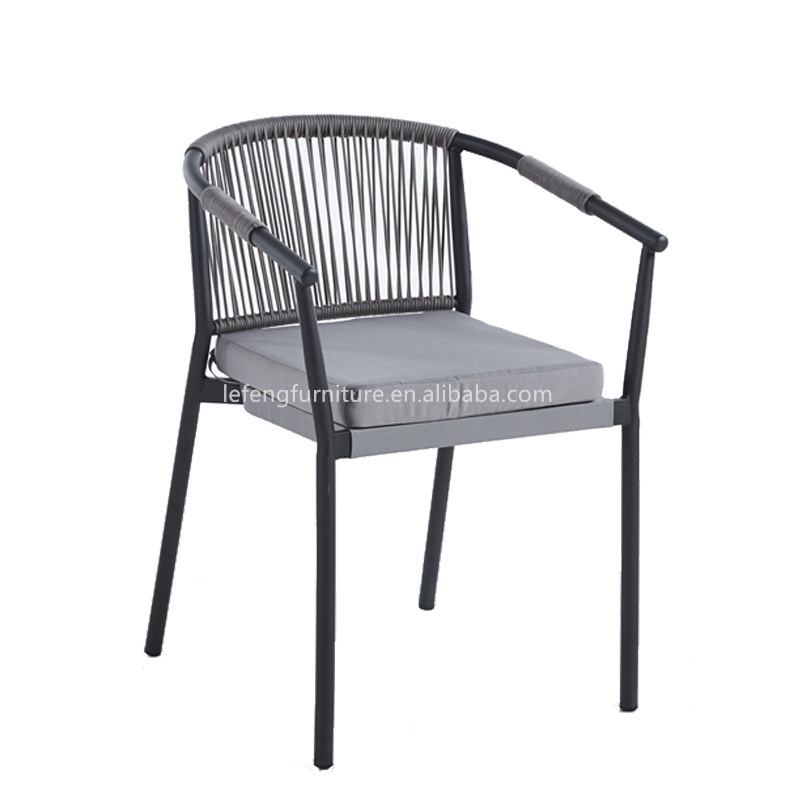 Luxury Garden Outdoor Woven Rope Chair Patio Bistro with Flexible Rope and Heavy Duty Frame Outdoor Garden Table and Chairs